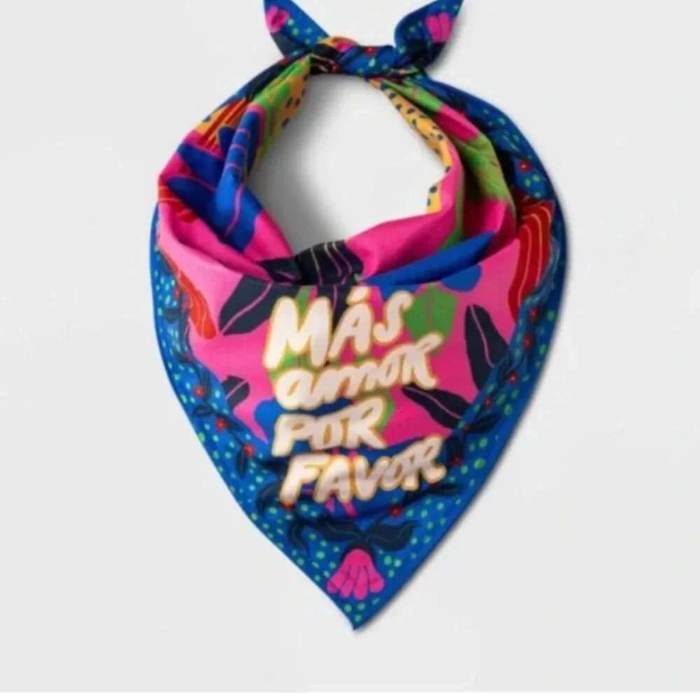 vintage 🌺 NWT Vibrant Floral Pet Bandana 🌺